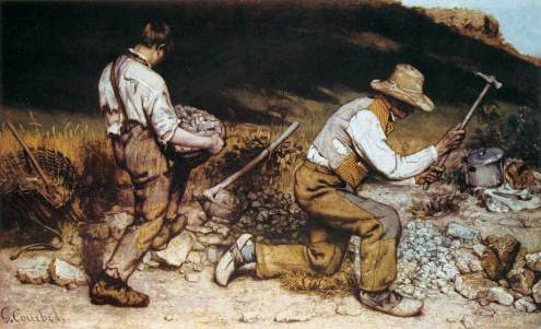Figure 1 : Les casseurs de pierres, 1849, 165x257cm, huile sur toile, Gemäldegalerie, Dresden.  Source : http://www.wga.hu/index1.html