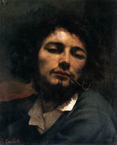 Gustave Courbet, Autoportrait ou l'Homme à pipe, 1848-49, 45x37cm, huile sur toile,  Musée Fabre, Montpellier.  Source : http://www.wga.hu/index1.html